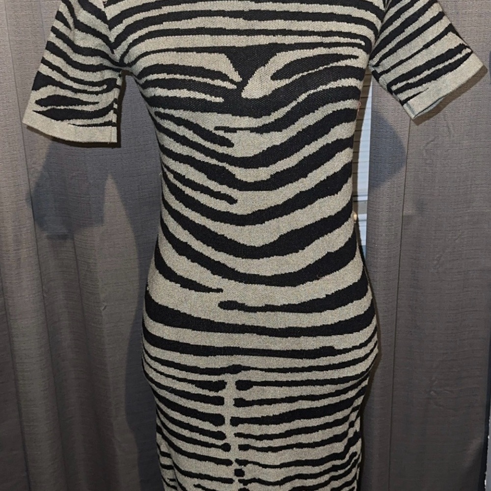 Zebra Print Black and Cream Dress